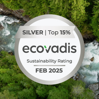 Silver Top 15% Sustainability Rating February 2025 Ecovadis Award